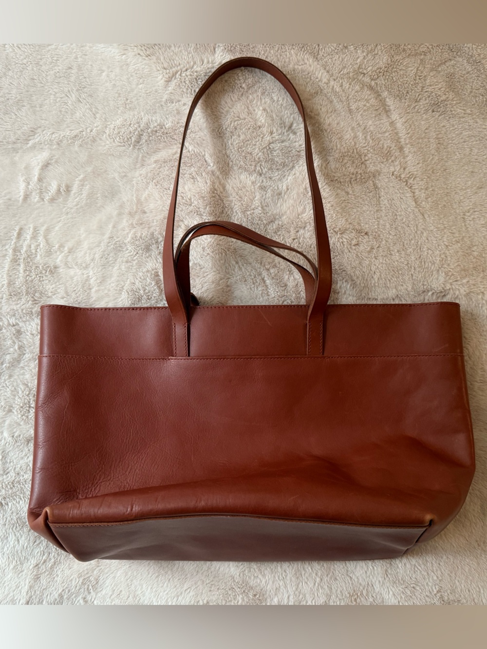 NWT Madewell The Zip-Top Essential Tote Leather Warm Cinnamon - Picture 4 of 14